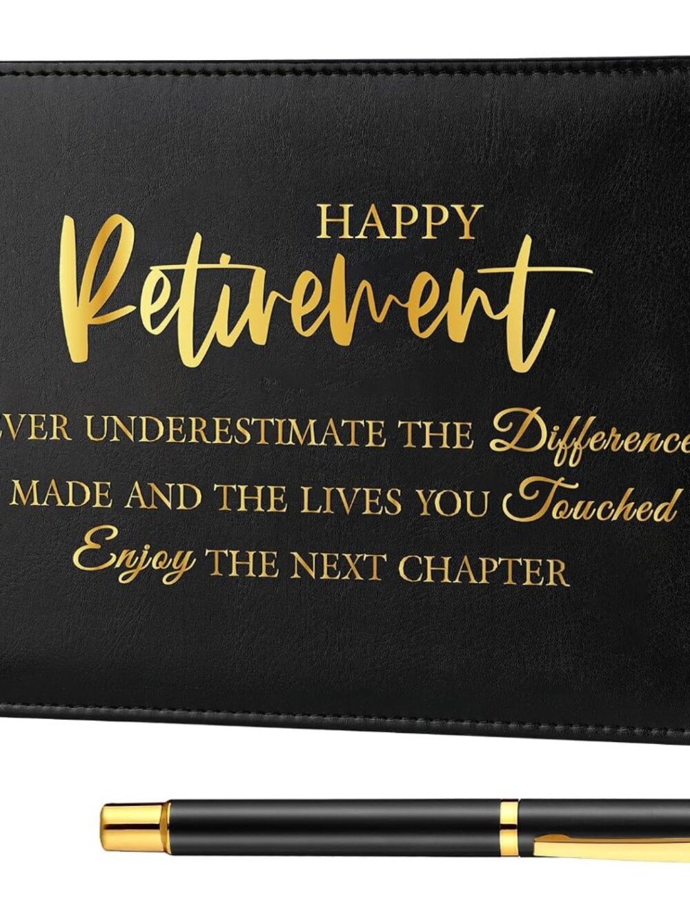 2026 Retirement Guest Book with Signature Pen, Stylish